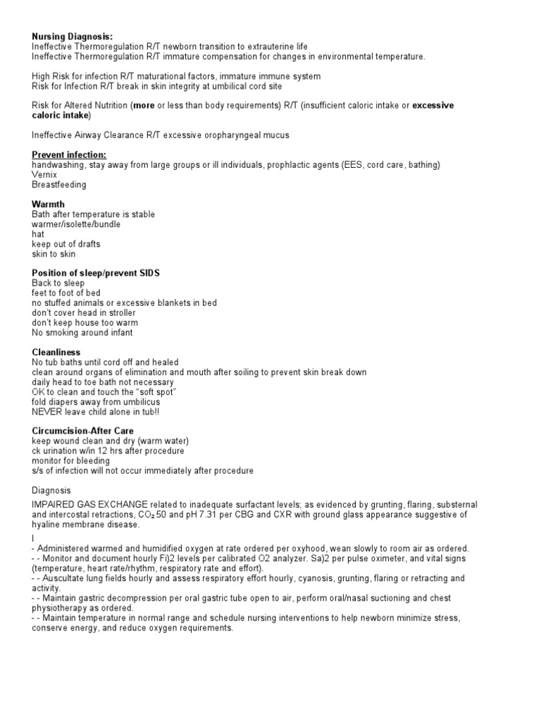 NB Nursing Diagnosis | Thermoregulation | Breastfeeding NB Nursing Diagnosis | Thermoregulation | Breastfeeding