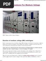 Erection Procedures For Medium Voltage Switchgear - EEP PDF