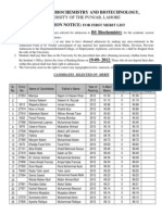 9BS 1st Merit List Biochemistry