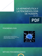 La Hermenéutica y La Fenomenología de Husserl