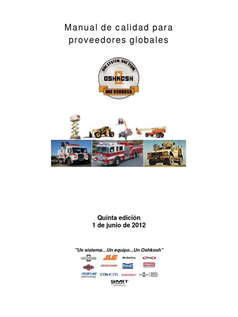 Global Supplier Quality Manual Fifth Edition ES PDF Calidad