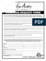 Extra Coaching Request Form