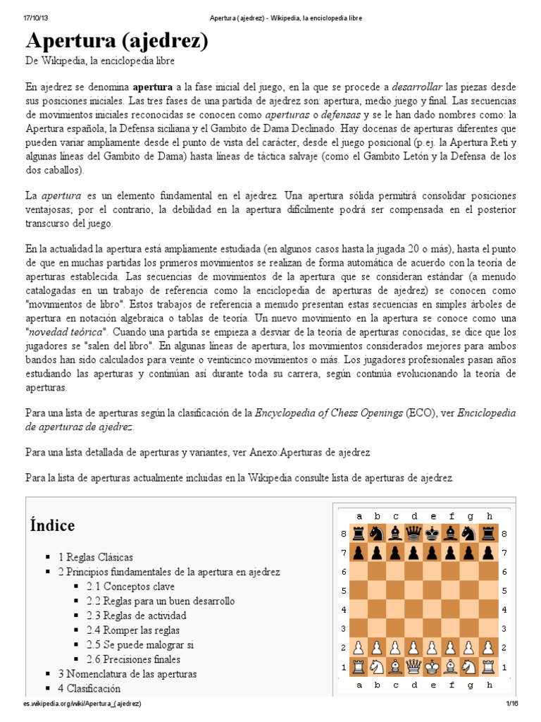 Enciclopedia De Aperturas De Ajedrez Pdf