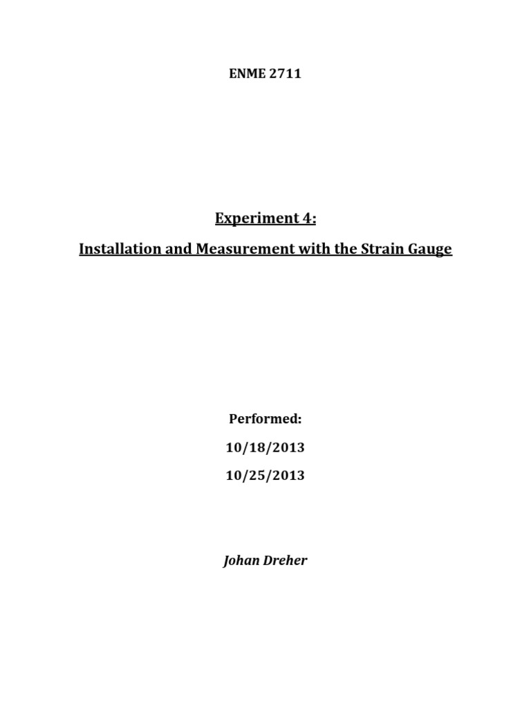 Strain Gauge Installation and Measurement | PDF | Deformation ...