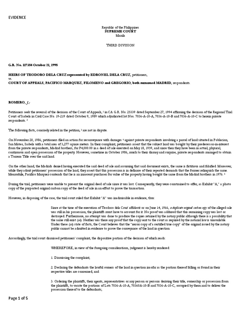 Supreme Court Ruling on Land Ownership Dispute | PDF | Laches (Equity ...