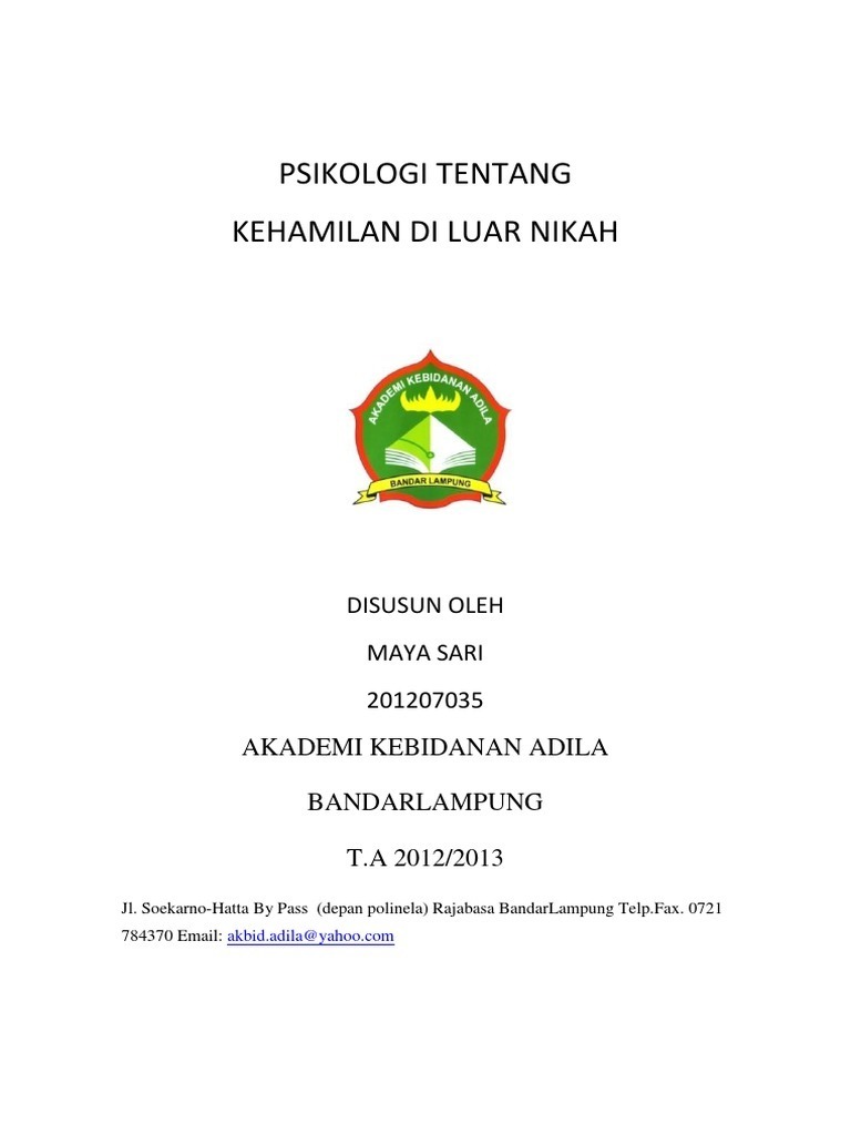 Psikologi Tentang Kehamilan Di Luar Nikah
