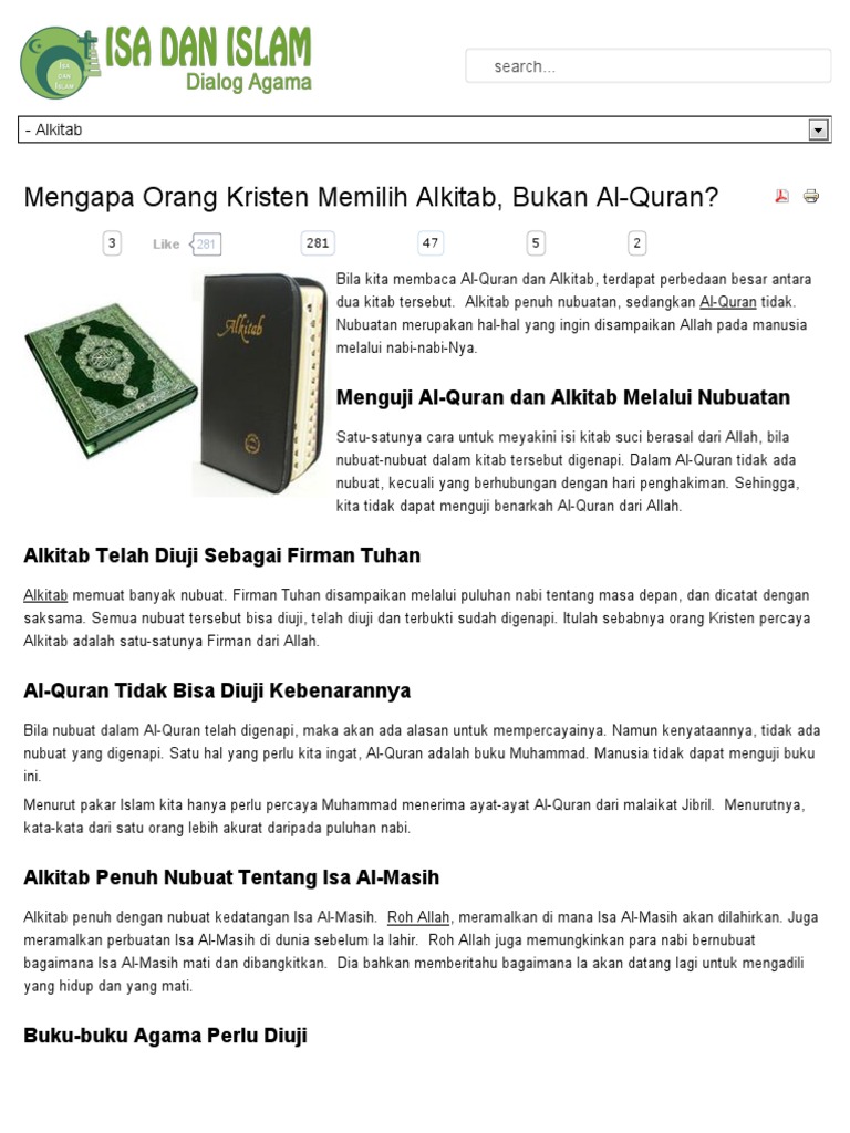 Dialog Agama Isa Dan Islam Mengapa Orang Kristen Memilih Alkitab