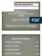 Project on:Effective Communication s.y.bms Topic:- Interviews