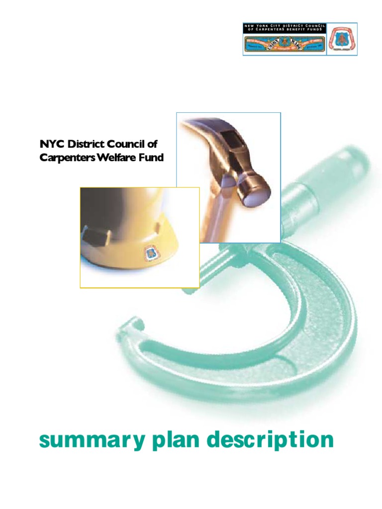 Summary Plan Description NYC District Council of Carpenters Welfare