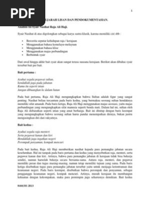 Analisis Isi Syair Nasihat Pdf