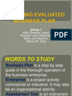 Finalizing Evaluated Business Plan