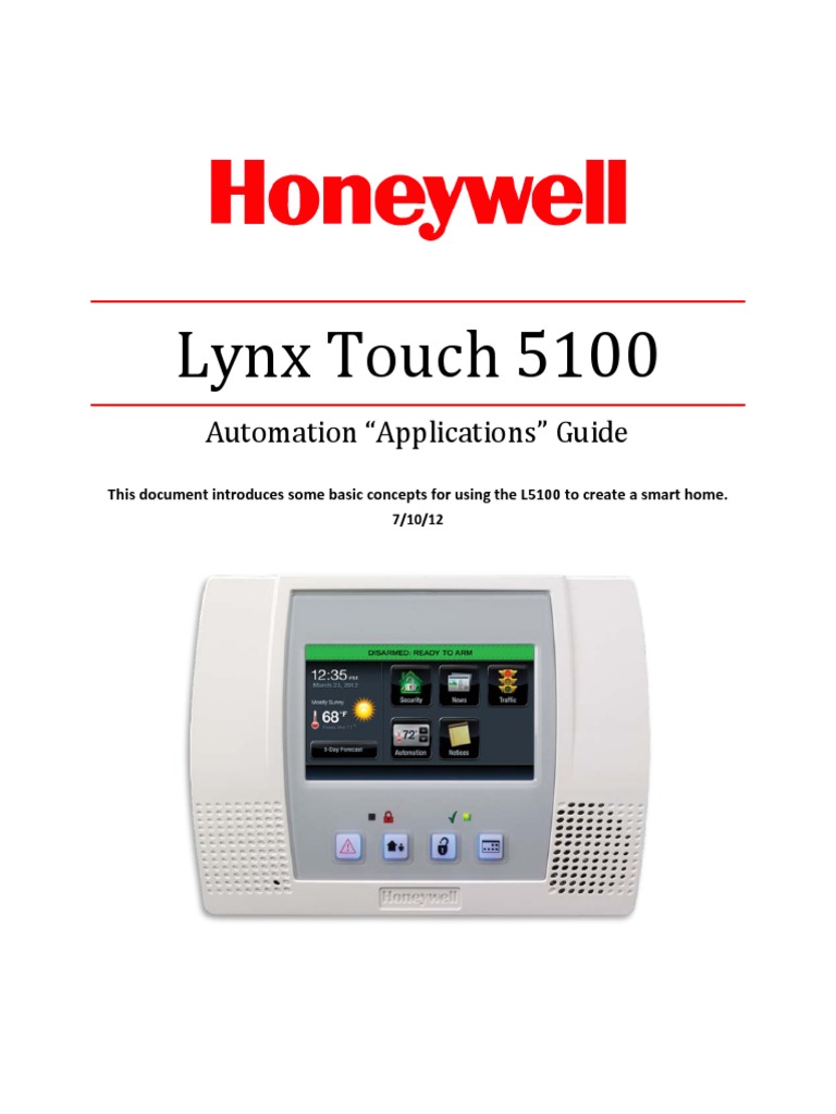 Lynx Touch - L5100 Automation Applications Guide | PDF | Automation ...