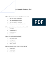 A-Level Organic Chemistry Test: 1) Which of The Following Statements About Alkenes Is Not Correct?