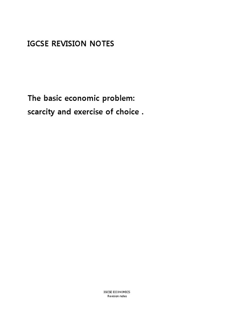 IGCSE Economics Revision Notes | PDF | Supply (Economics) | Banks