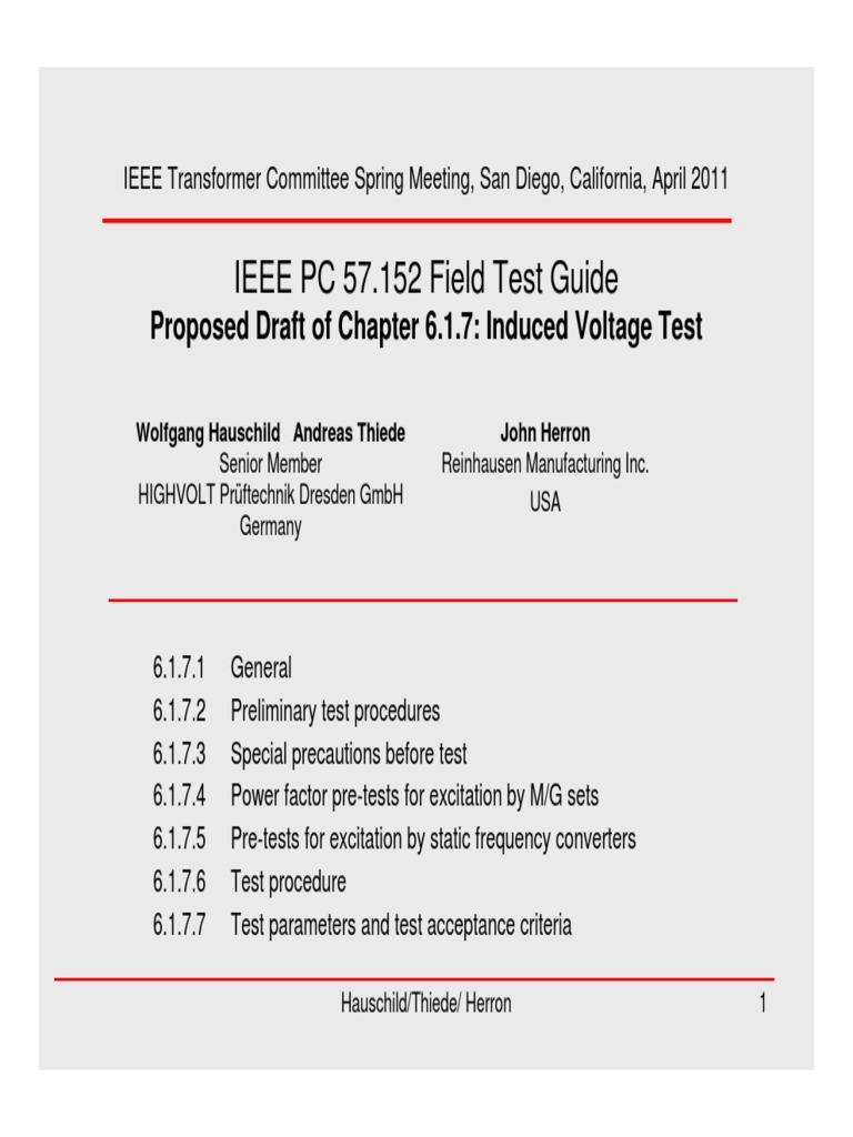 Induced Voltage Test Guide Draft | PDF | Transformer | Electronic  Engineering