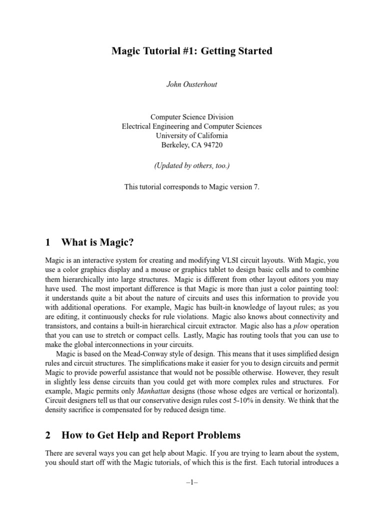 Magic Layout Tutorial | PDF | Command Line Interface | Computer Keyboard