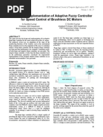 Design and Implementation of Adaptive Fuzzy Controller For Speed Control of Brushless DC Motors