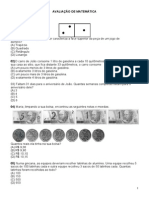 AVALIAÇÃO DE MATEMÁTICA Gionavi