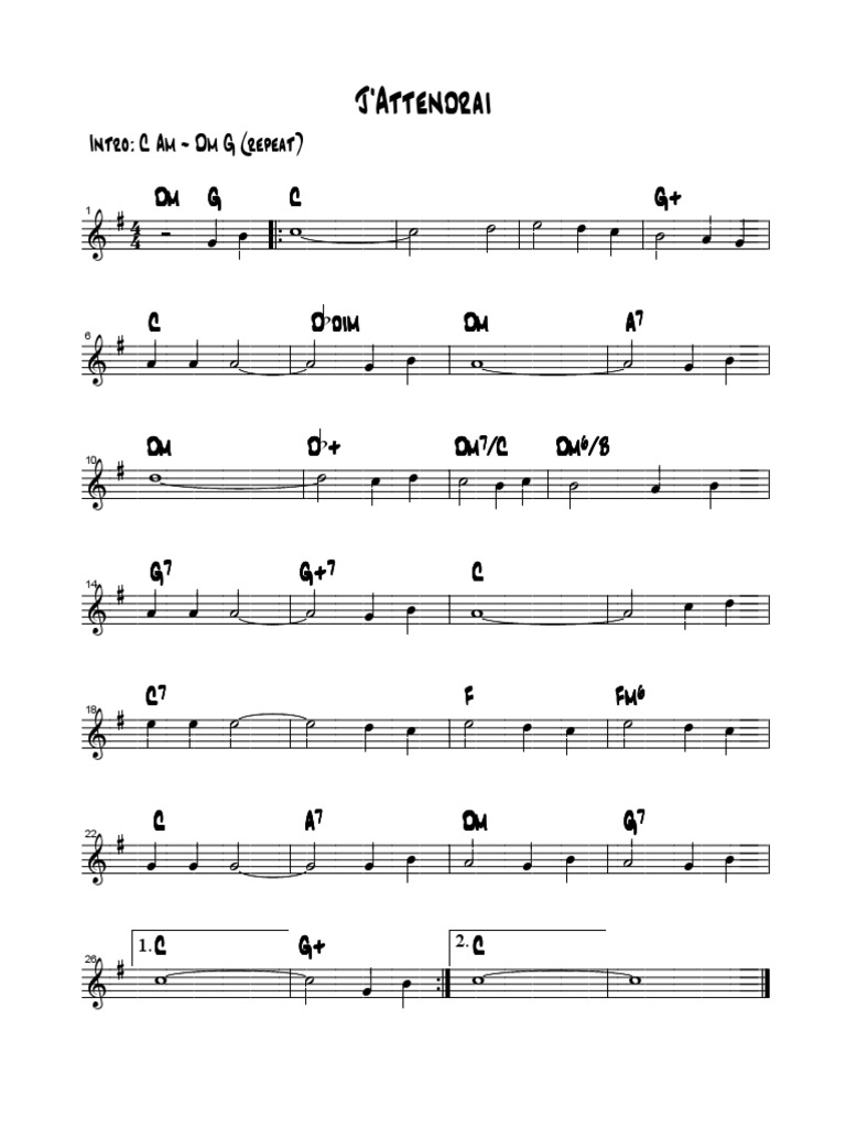 Song J'Attendrai PDF