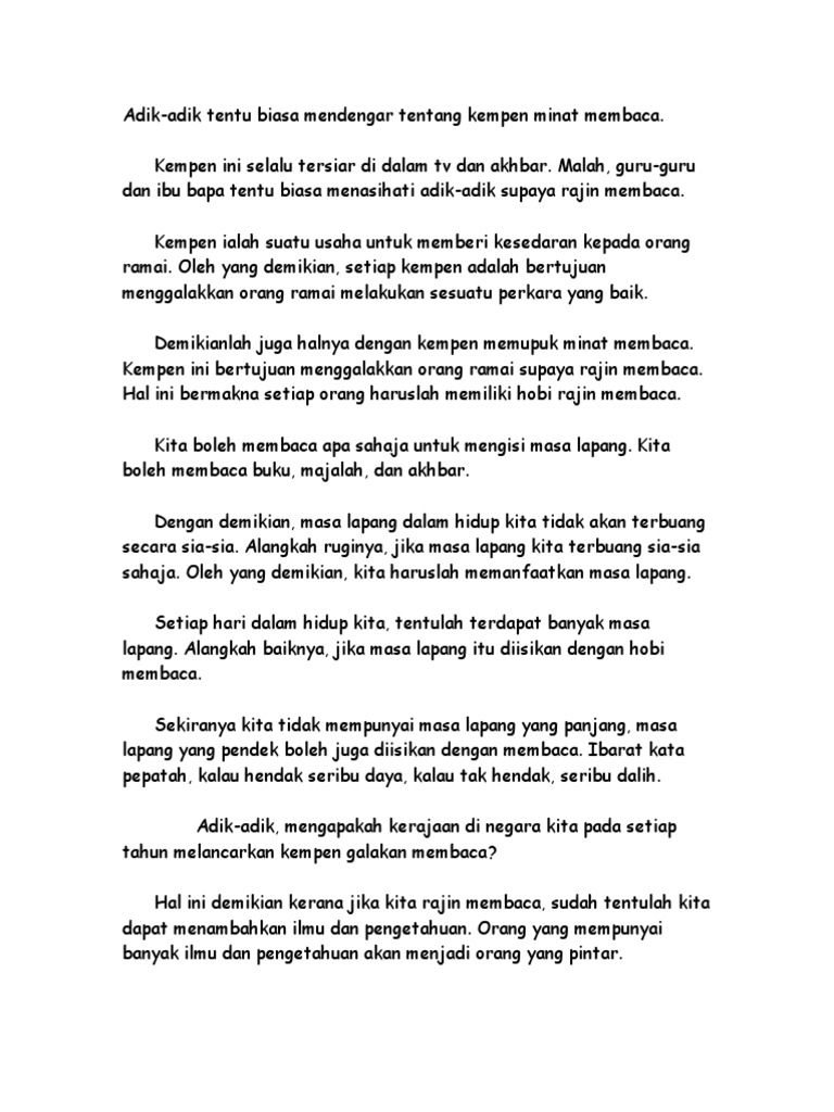 Memupuk Minat Membaca