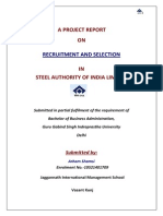 137154475 Internship Project Rreport on Recruitment and Selection in Steel Authority of India Limited