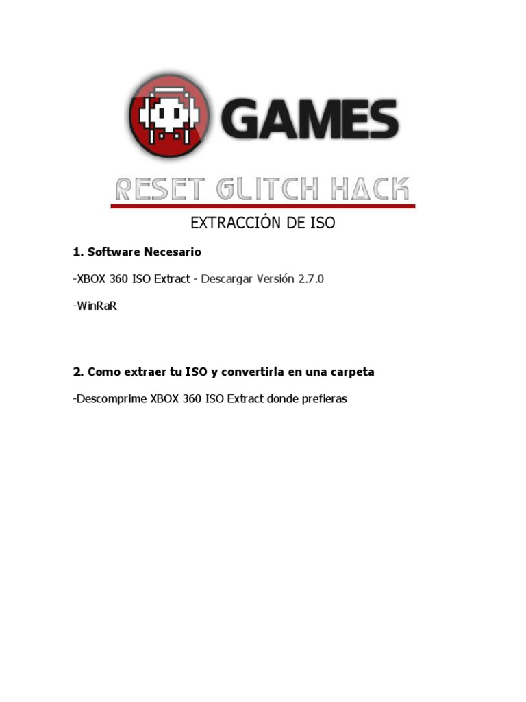 Extraer ISO en Xbox 360: Guía Rápida | PDF | Informática | Software