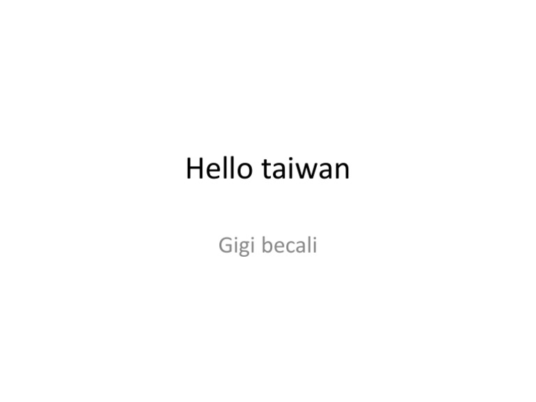 Hello Taiwan | PDF