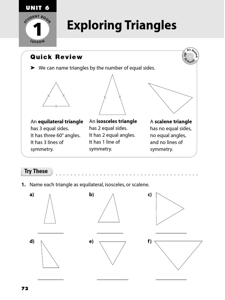 Student Workbook - Unit 6 - Geometry Measurement | PDF | Triangle | Polygon