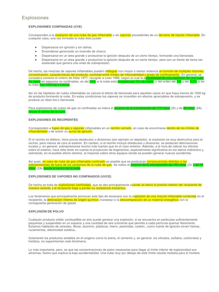 Tipos de explosiones y sus efectos | PDF | Combustibles | Química