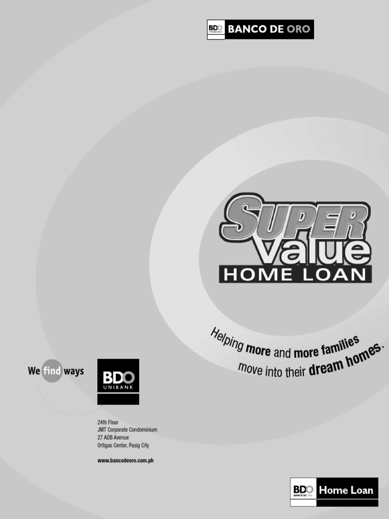 01 BDO Home Loan Application Form Loans Credit Card