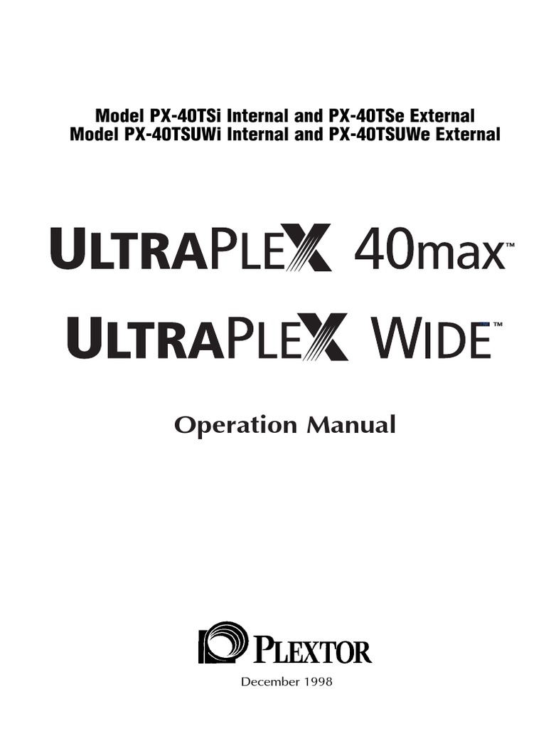 Plextor UltraPlex 40max UltraPlex Wide Manual | PDF | Electrical ...