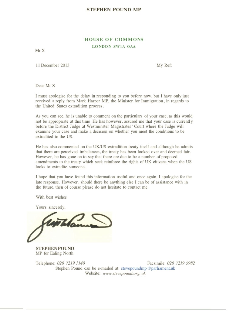 Home Office Minister Response To MP Letter For His Constituent PDF