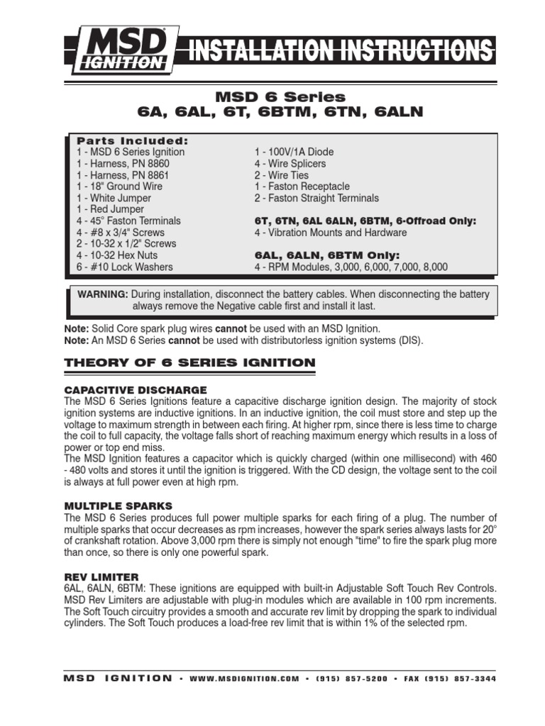 Msd 8860 Wiring Harness - Wiring Diagram Schemas