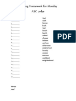 spelling homework abc order