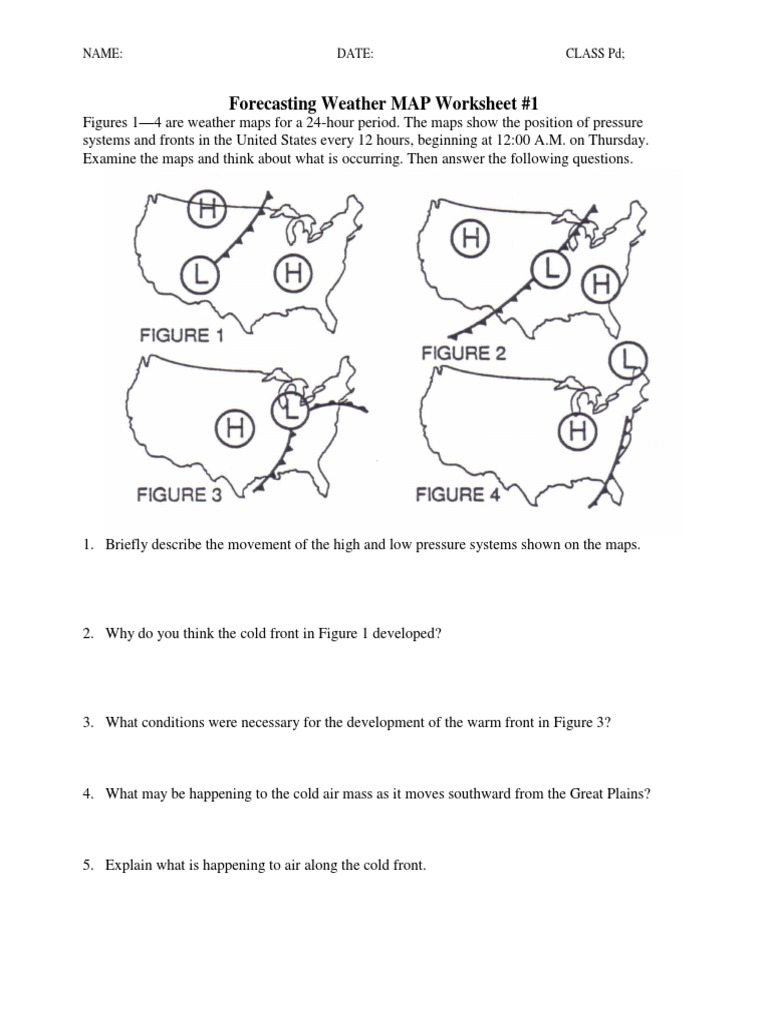 forecasting weather map worksheet 4 Ws Forecasting Weather Map 1 5 Weather Weather Forecasting forecasting weather map worksheet 4