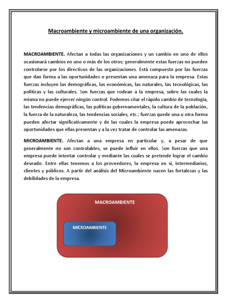 Análisis de Macro y Microambiente Empresarial | PDF | Marketing ...