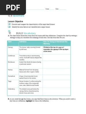 4 4 Biomes Worksheet Answers - worksheet
