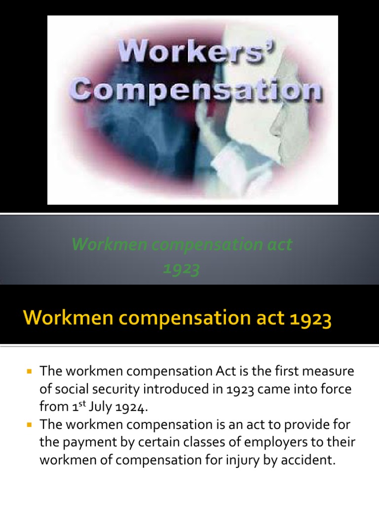 Workmen Compensation Act PDF Employment Private Law