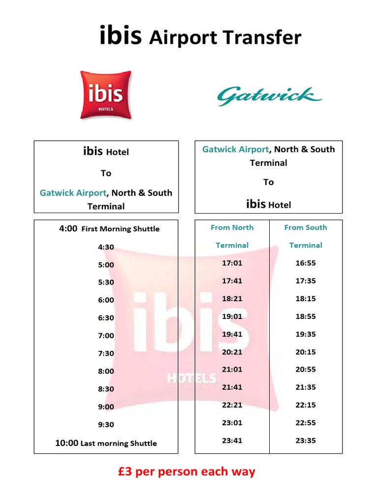 IBIS BRUSSELS AIRPORT SHUTTLE TIMETABLE visual data 6