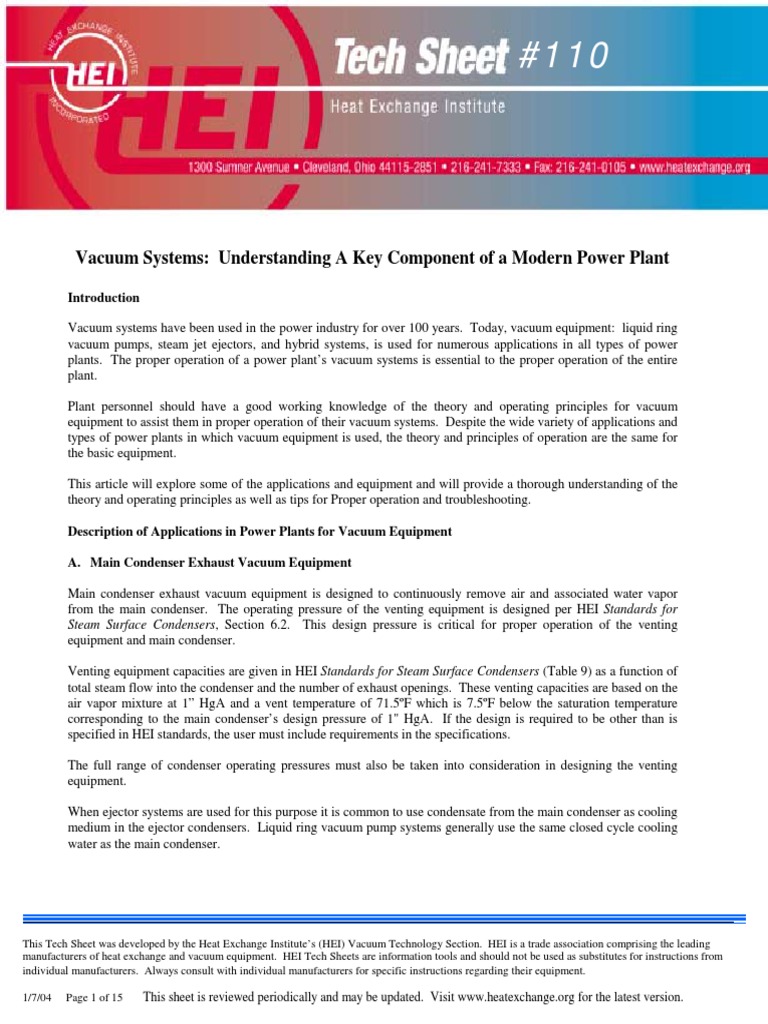 HEI Standards for Vacuum Systems | PDF | Heat Exchanger | Vacuum