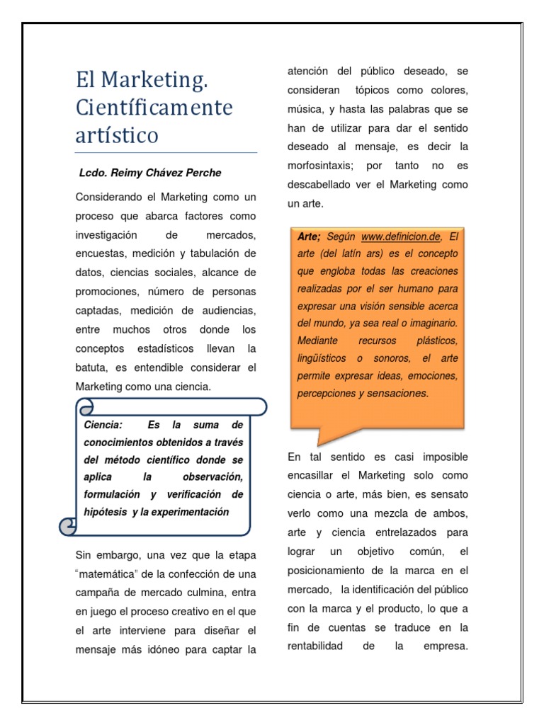 El Marketing | PDF | Arte | Ciencia y matemáticas