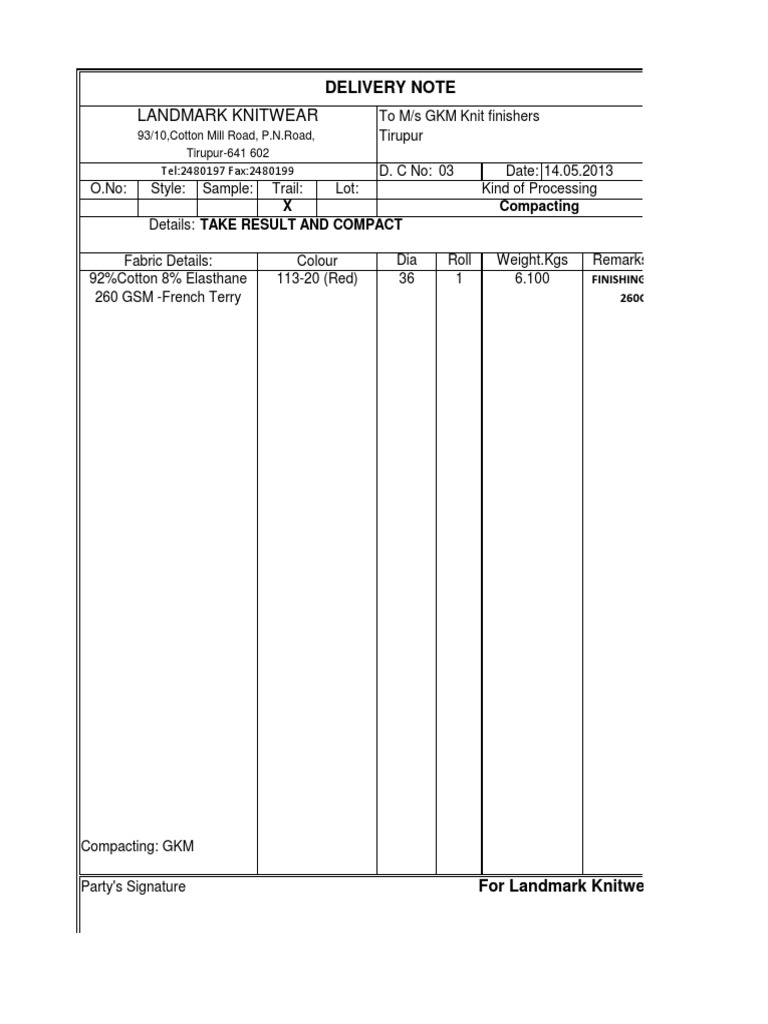 Delivery Note | PDF