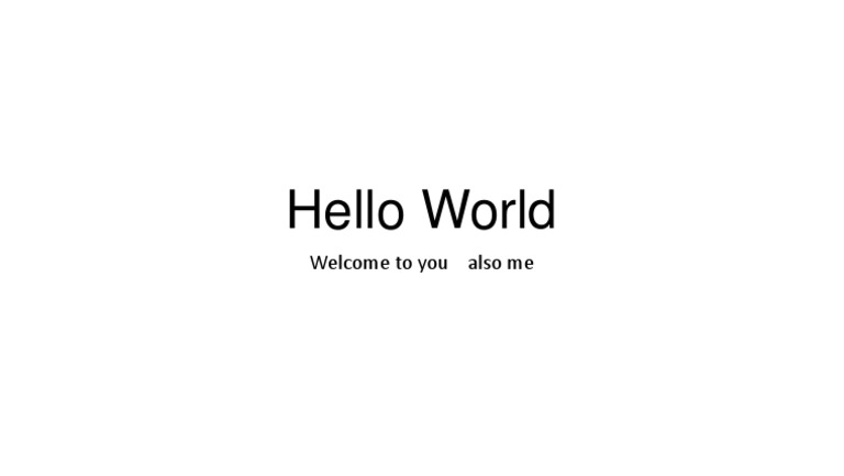Hello World Two | PDF