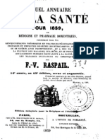 FV Raspail - Manuel Annuaire de La Santé 1859