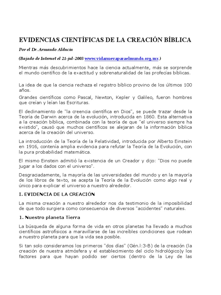 Evidencias Biblicas Confirmadas Por La Ciencia