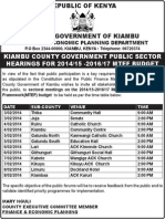 Invitation To Sectoral Meetings On The 2014/15-2016/17 Medium Term Expenditure Framework (MTEF) Budget.