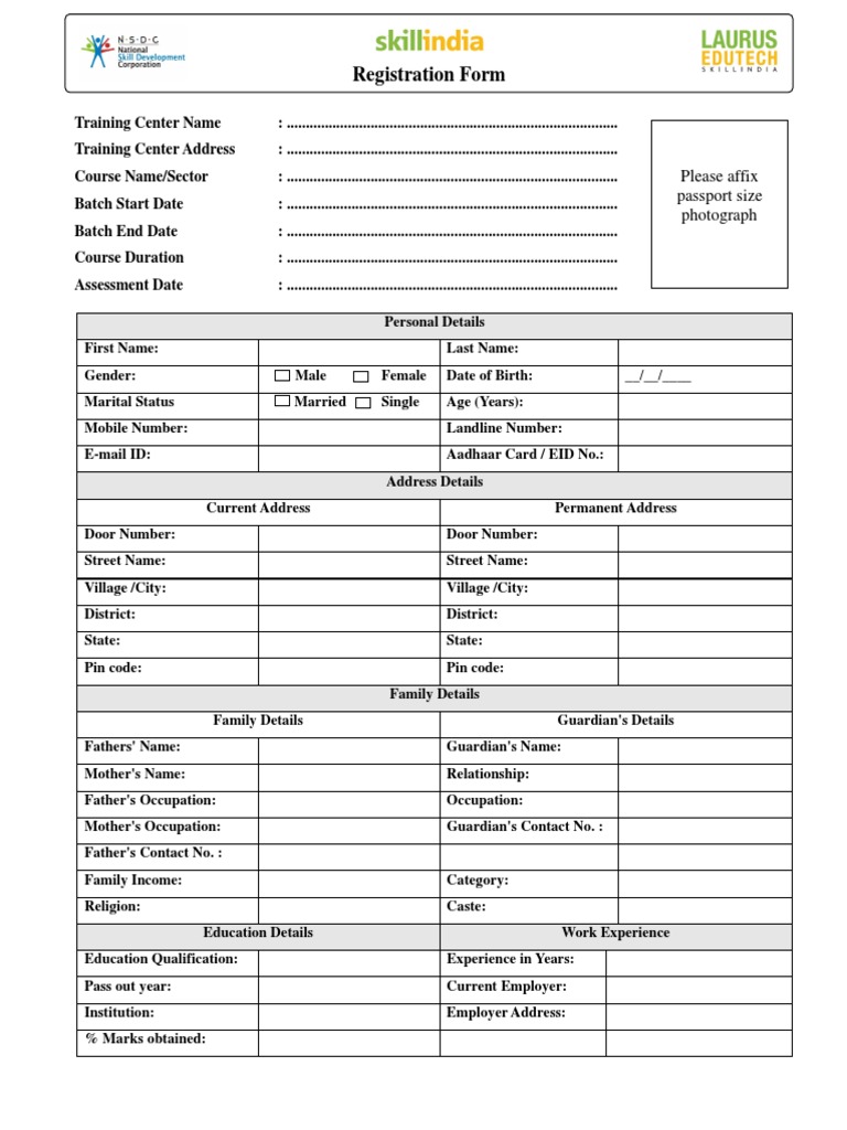 RPL Trainee Registration Form Template | PDF | Career & Growth | Business