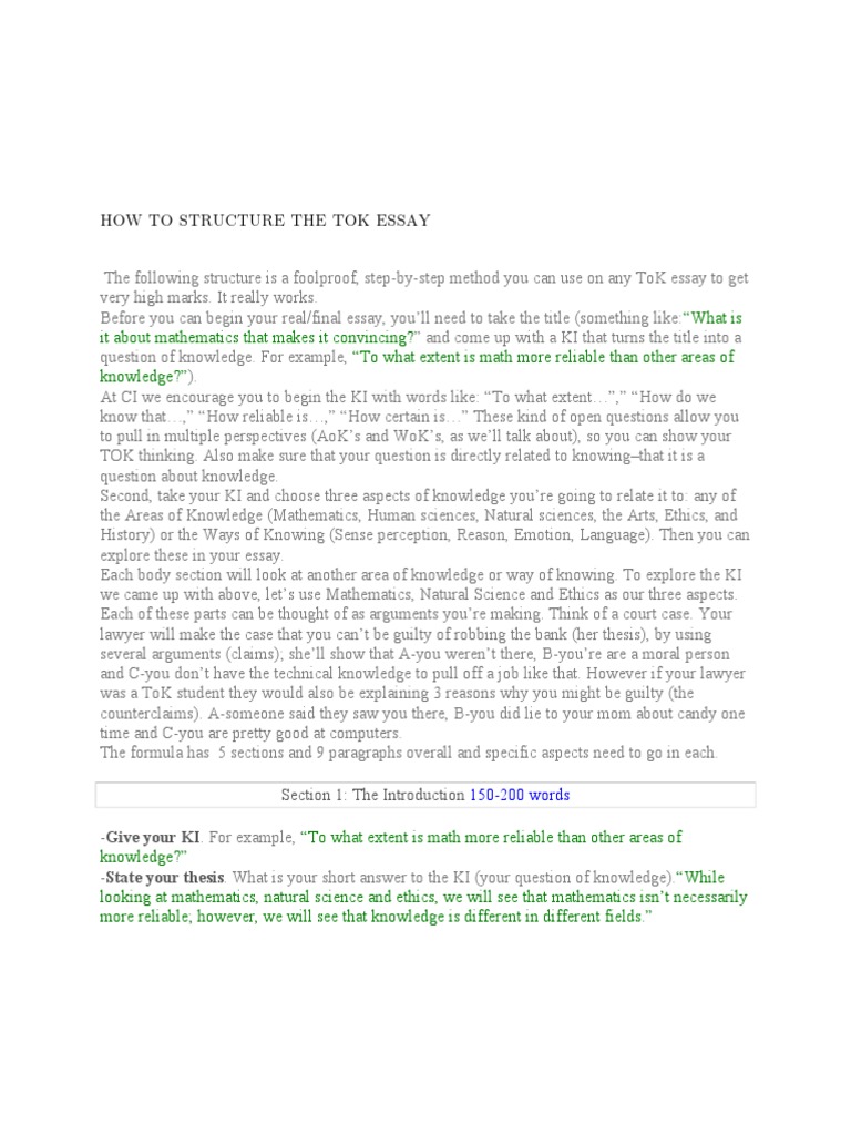 Structuring Your TOK Essay Effectively | PDF | Argument | Epistemology