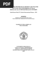 Download Analisis Penerapan Sistem Akuntansi0D0APiutang Dan Penerimaan Kas Sebagai Alat Pengendalian Intern Studi Kasus Pada PT Federal Internasional Finance FIF by Alfi Wakhianto SN202504201 doc pdf