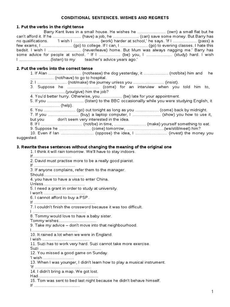 First Conditional Exercises Guide | PDF | Grammar | Syntax